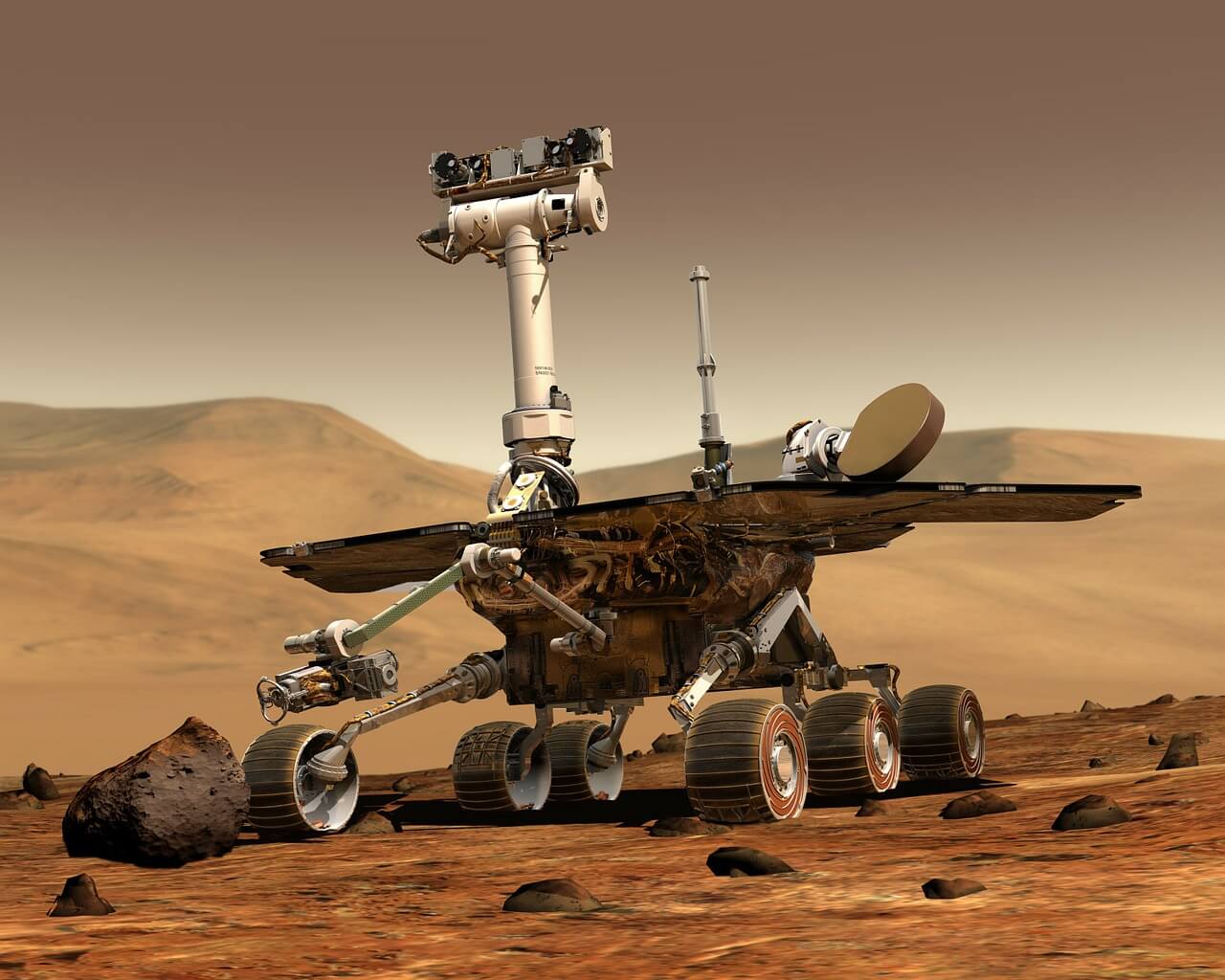 רקע של רובוט על מאדים
