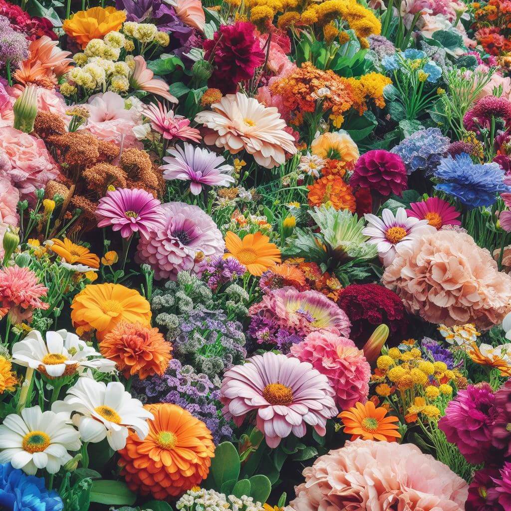 רקע של פרחים צבעוניים