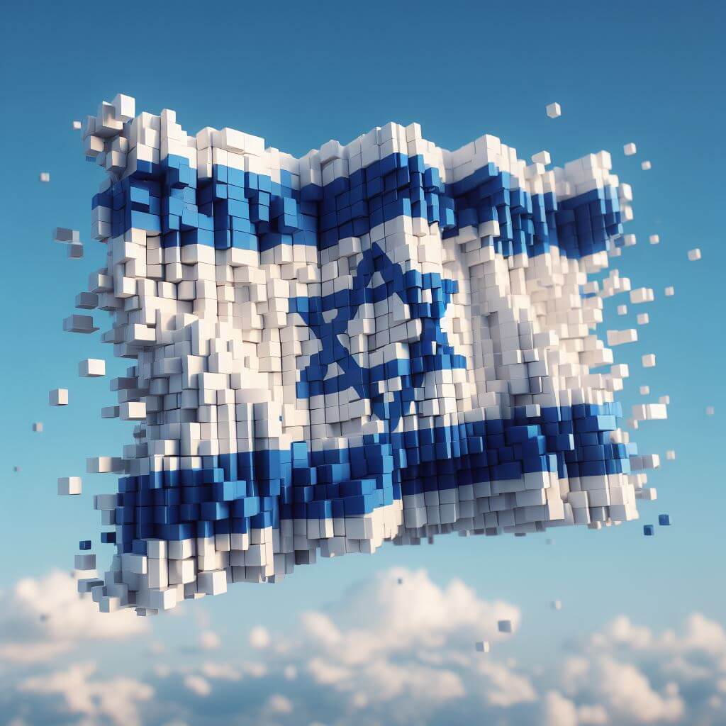 רקע דגל ישראל קוביות